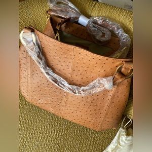 *NWT* GILI Roma 2 Leather Ostrich Bag